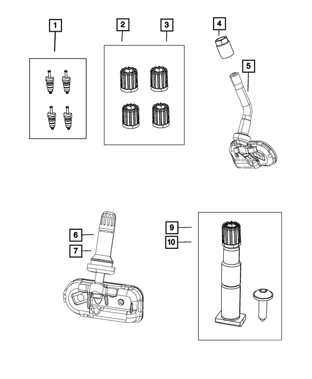 68206631AA - Wheels: Valve Stem Cap Kit for Mopar Image image