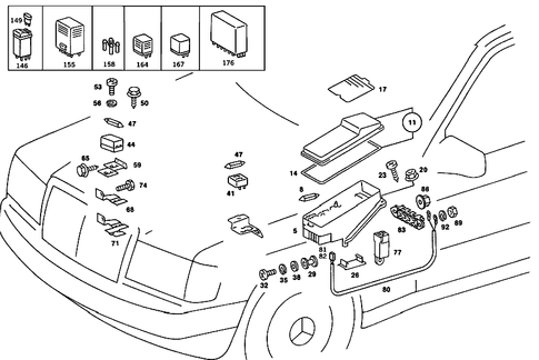 Fuse Box and Relay for 1989 Mercedes-Benz 190 E #2