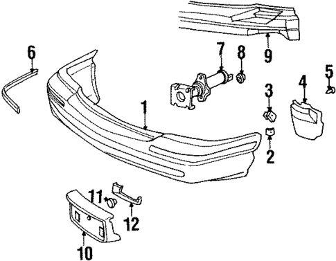 Bumper & Components - Front for 1999 Cadillac DeVille #0