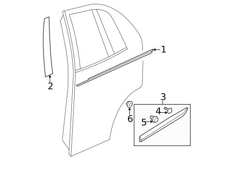 Exterior Trim - Rear Door for 2011 Suzuki Kizashi #0