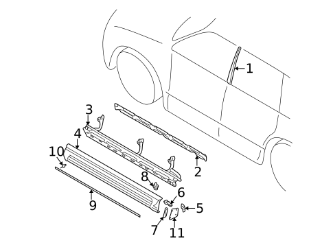 Exterior Trim - Pillars for 1997 Mitsubishi Montero Sport #0