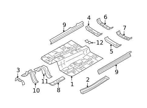 Floor & Rails for 2012 Subaru Legacy #0