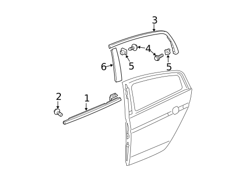 Exterior Trim - Rear Door for 2004 Acura TL #0