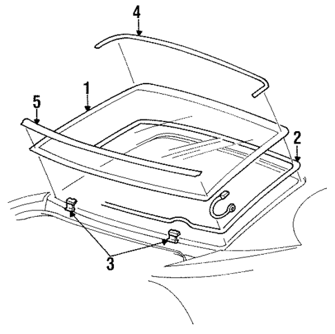 Glass & Hardware - Back for 1996 Ford Mustang #0