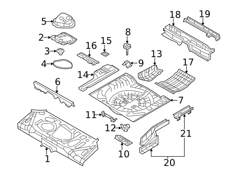 Rear Floor & Rails for 2016 Nissan Juke #1