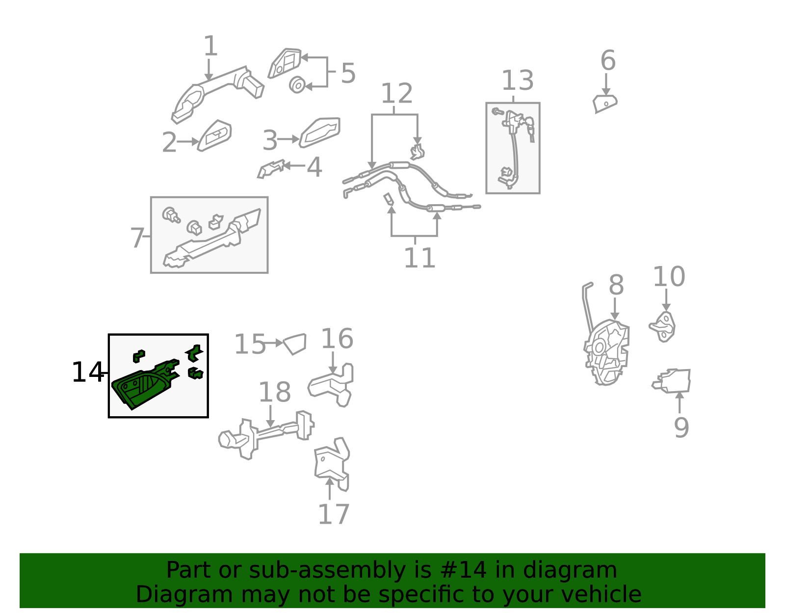 72120-TA0-A02ZC - 2008-2010 Honda Accord - Handle Assembly R Inside ...