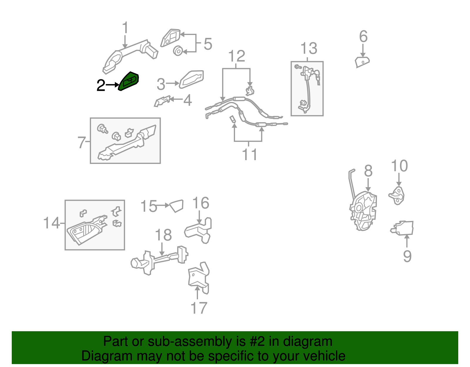 72146-TA5-A91 - Handle, Outside Front Seal 2008-2012 Honda Accord ...