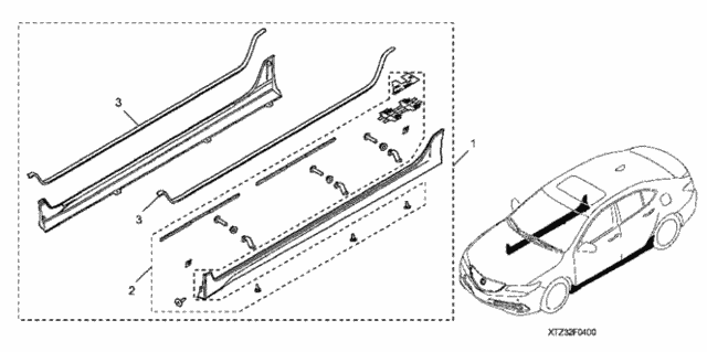 Side Underbody Spoiler for 2015 Acura TLX #0