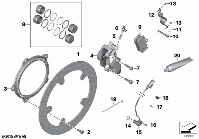 34117709444 - Brakes: Brake Rotor, Offset, Front - D=320-5.0mm for BMW-Motorrad Image