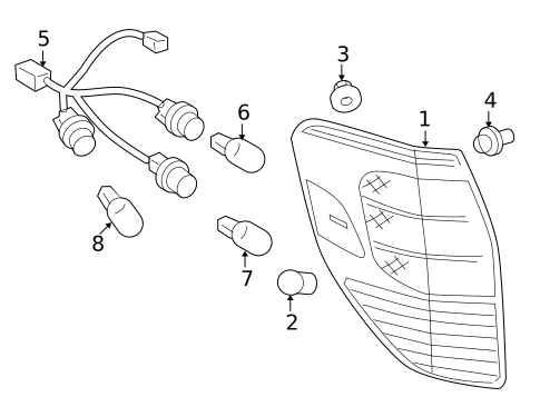 Bulbs - Chassis for 2007 Toyota RAV4 #2