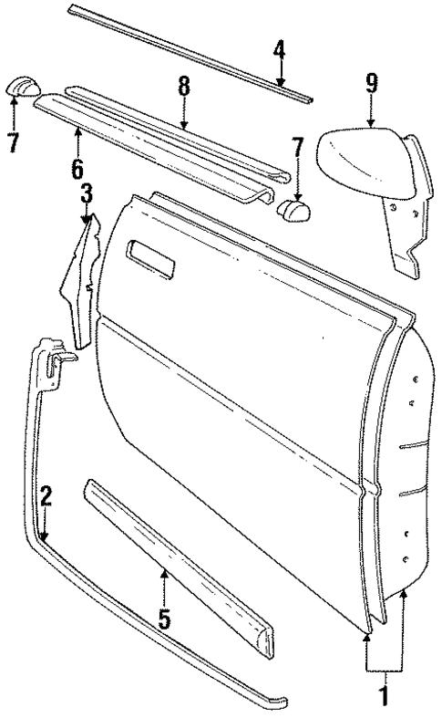Exterior Trim - Door for 1991 Chrysler TC Maserati #0