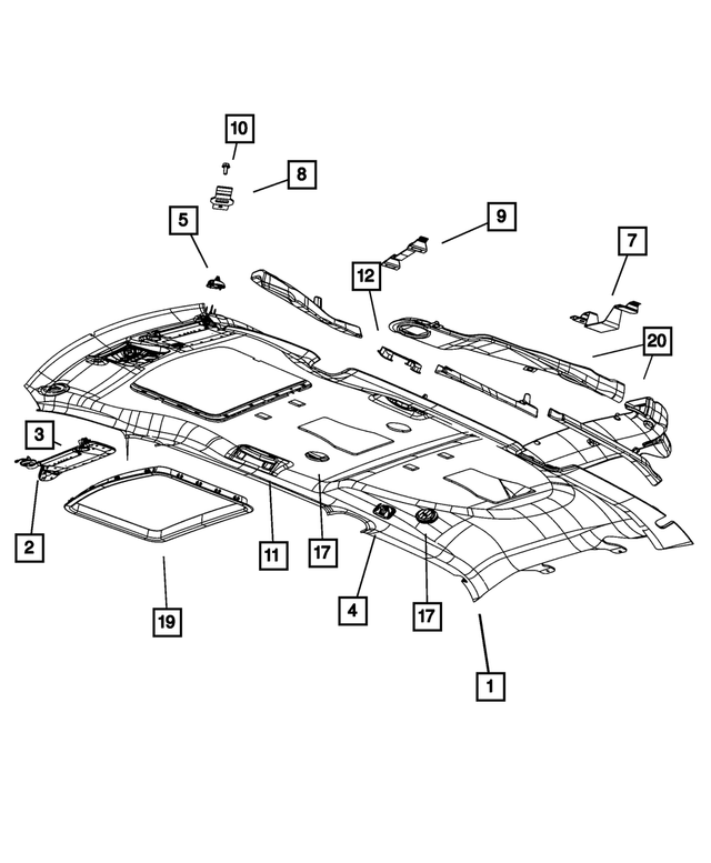 1JE871DAAB - Interior Trim: Headliner for Mopar Image image