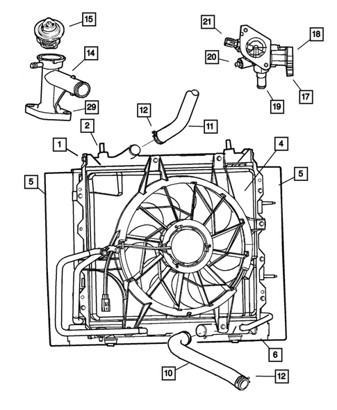 Radiator and Related Parts for 2003 Chrysler PT Cruiser #0