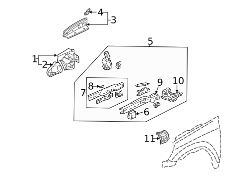 Structural Components & Rails for 2006 Honda CR-V #0