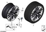 36115A33B25 - : Disc Wheel Titan Bronze for BMW: 530i, 530iX, 540iX, 550eX, i5 eDrive40, i5 M60 xDrive, i5 xDrive40 Image