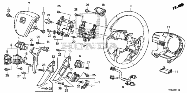 Steering Wheel (SRS) (1) for 2015 Honda Odyssey #0