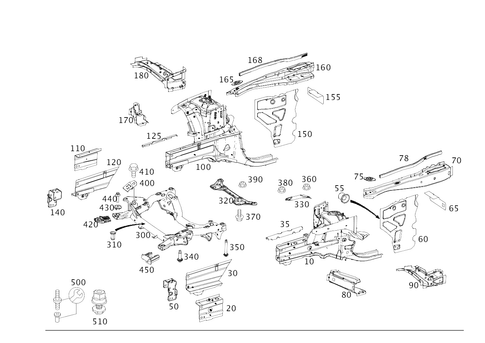 Wheel Well, Front Axle Carrier for 2014 Mercedes-Benz C350 #0