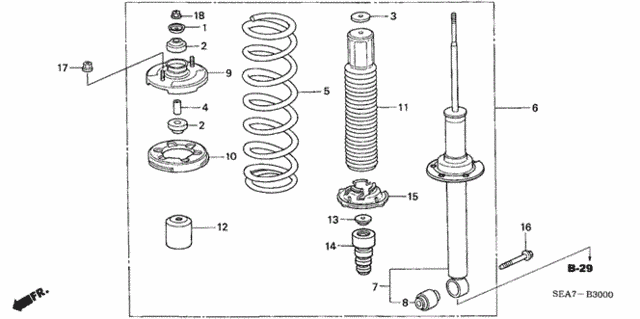 Rear Shock Absorber for 2007 Acura TSX #0