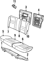 1H0885306A - Body: Lower Seat Assembly for Volkswagen: Golf, Jetta Image