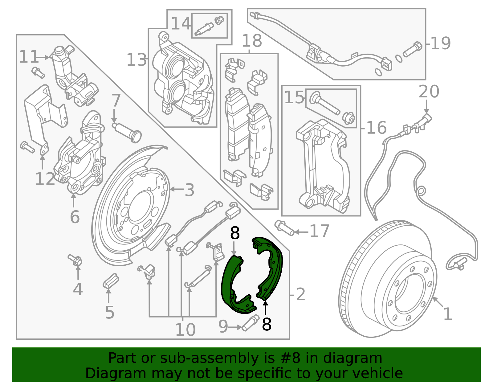 PC3Z-2648-A - Park Brake Shoes 2023-2026 Ford | Ford Parts Direct