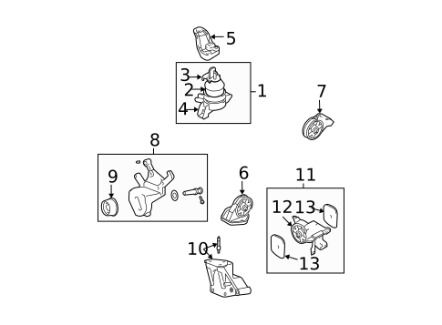 Engine & Trans Mounting for 2006 Hyundai Santa Fe #0