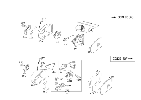 Outside Rear View Mirror, on the Right for 2009 Mercedes-Benz E320 #0