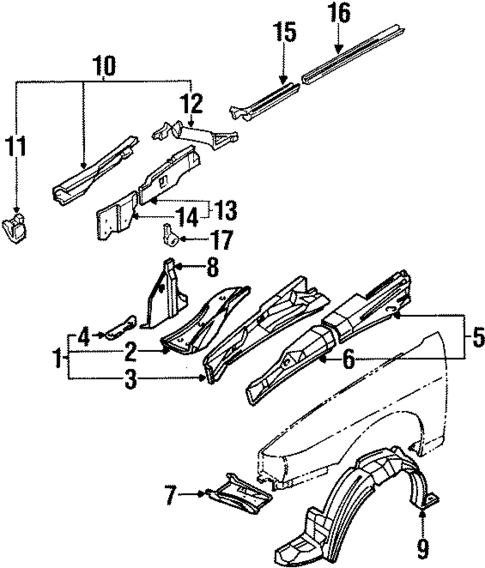 Structural Components & Rails for 1991 INFINITI G20 #0