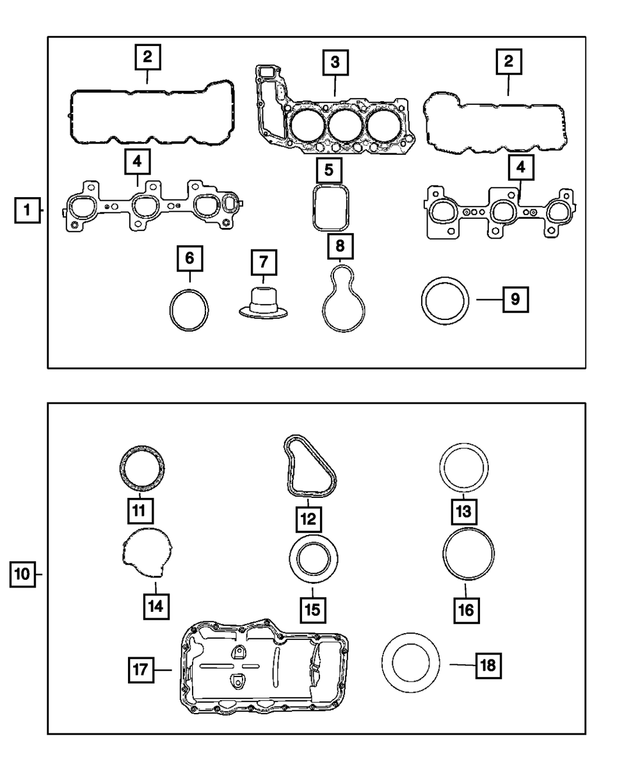 68003564AA - 3.7L Gas; Engine: Engine Gasket Kit for Mopar Image image