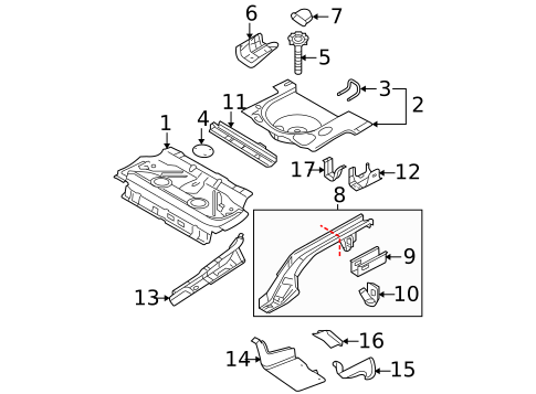 Rear Floor & Rails for 2001 Volkswagen Beetle #0