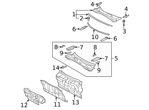 Cowl for 2011 Lexus ES350 #0