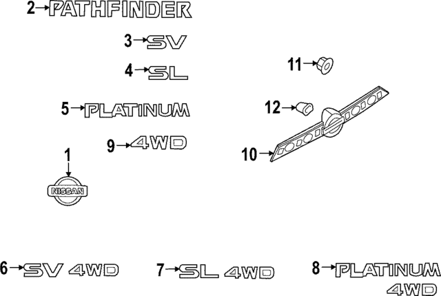 908959A40A - : Nameplate for Nissan: Pathfinder Image