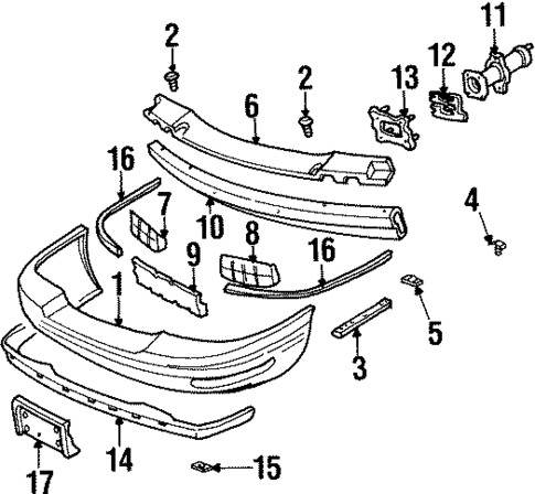 Bumper & Components - Front for 1999 Buick LeSabre #0