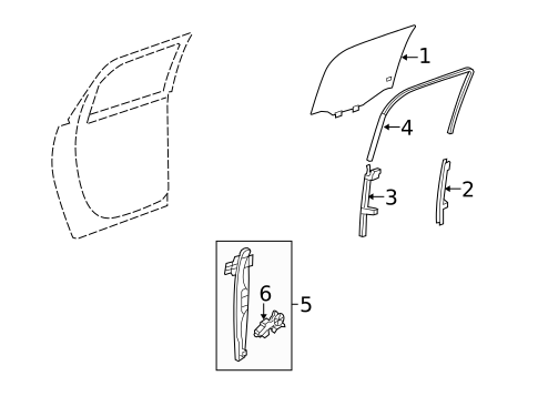 Glass - Rear Door for 2011 Chevrolet Traverse #0