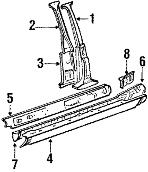 Pillar Assembly for 1988 Mitsubishi Galant #0
