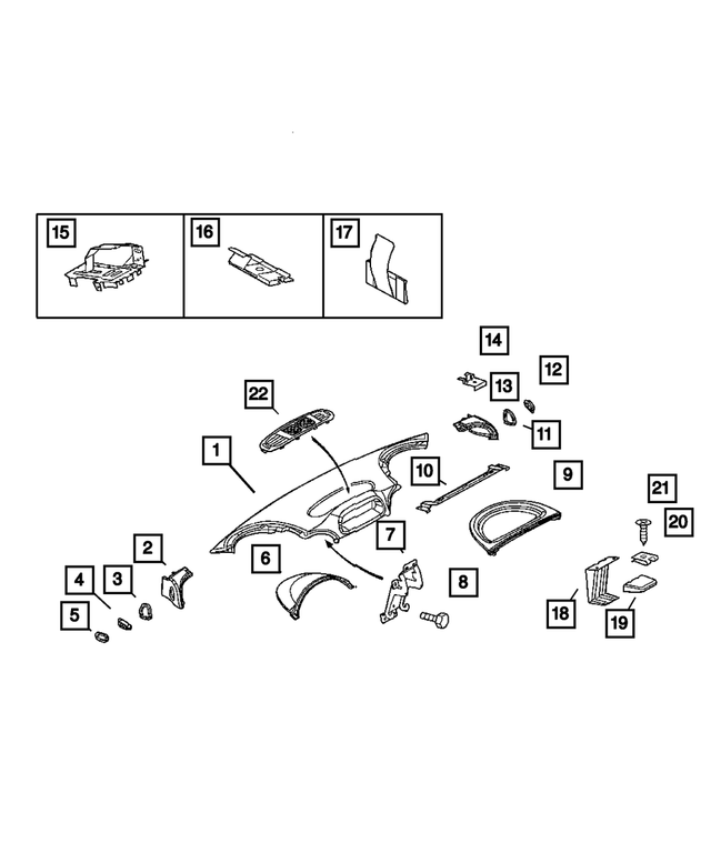 5104268AA - Instrument Panel and Radios and Consoles: Instrument Panel Bezel, Right for Mopar Image
