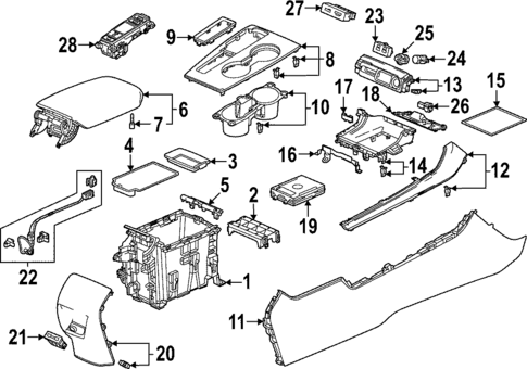 Center Console for 2022 Honda Civic #1