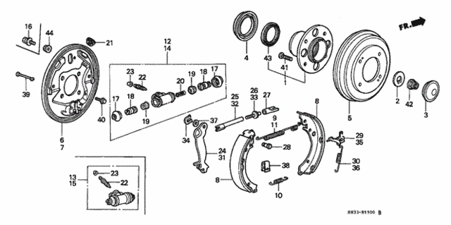 Rear Brake for 1991 Honda Civic #0