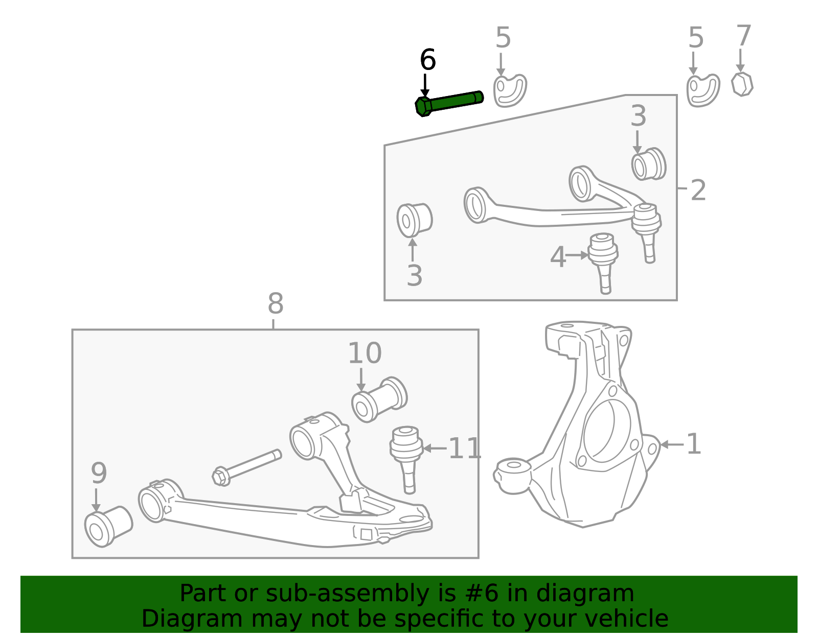 2015-2020 GM Front Passenger Side Upper Control Arm Bolt 11601737 GM ...