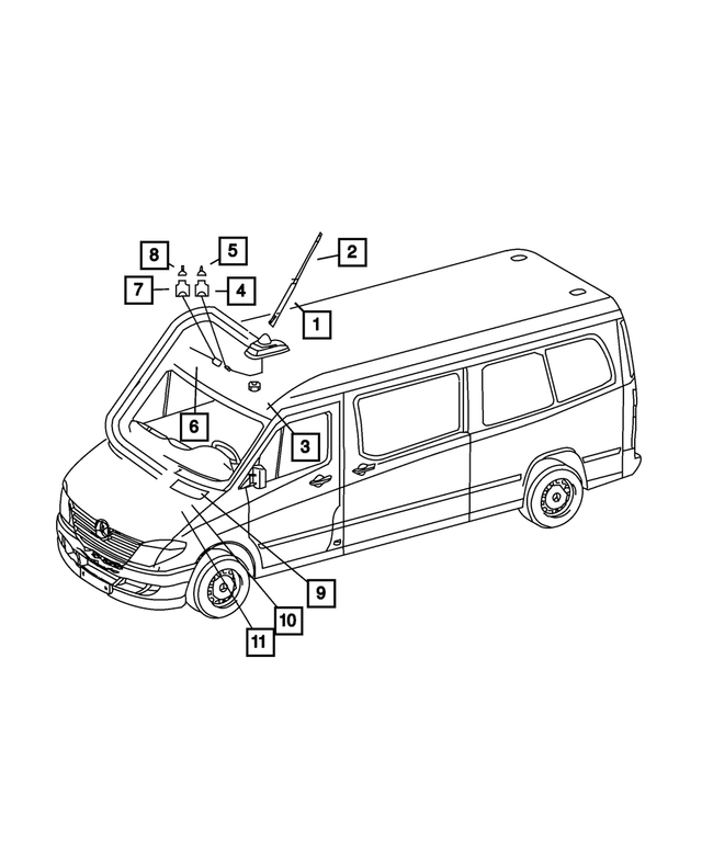 68013417AA - Electrical: Antenna for Dodge: Sprinter 2500, Sprinter 3500 Image
