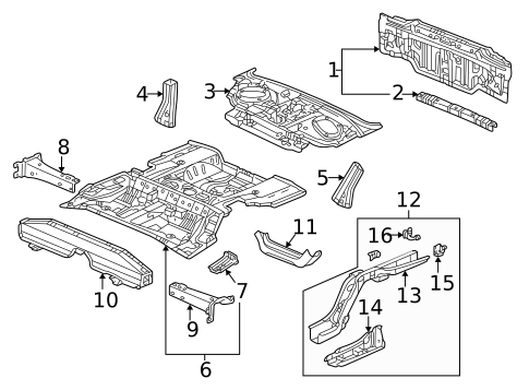 Rear Floor & Rails for 2000 Honda Accord #1