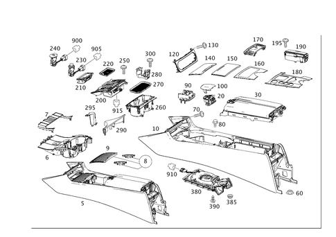 Housing with Tray, Armrest, and Ashtray for 2014 Mercedes-Benz CLS63 AMG S #0