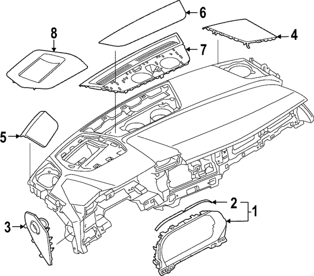 8Y0857115A6PS - Body: Cluster Bezel for Audi Image
