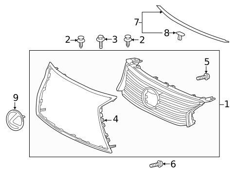 Grille & Components for 2015 Lexus LS460 #0