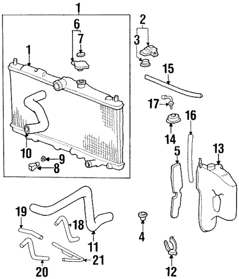Radiator & Components for 1998 Acura CL #0