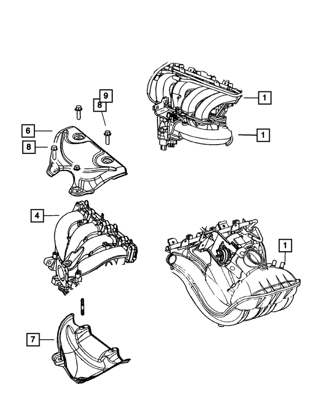 4792432AG - Engine 2.4L Four Cylinder: Intake Manifold for Mopar Image