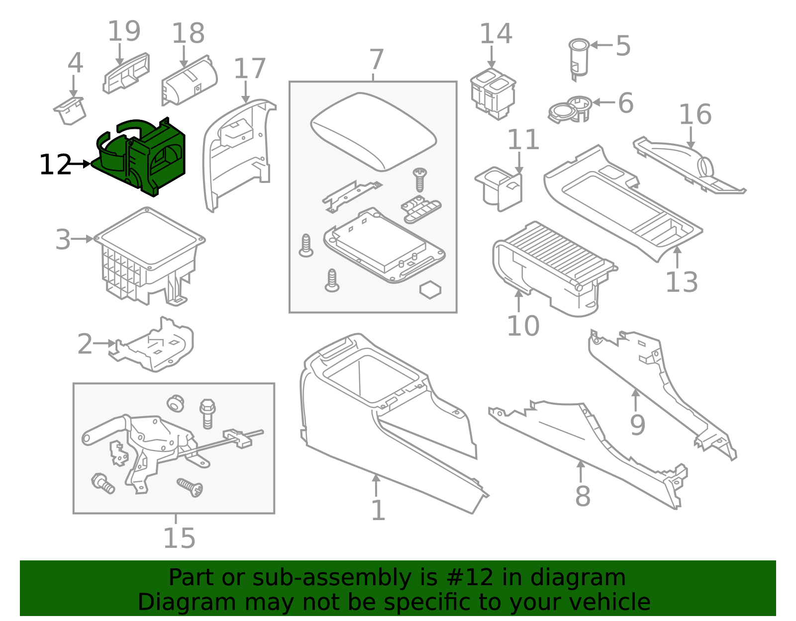 2015-2019 Subaru Cup Holder 66150AG010VH | Subaru Online Parts