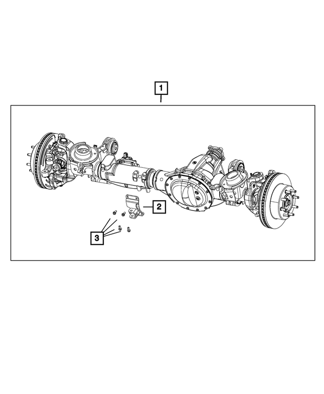 5146602AN - Front Axle; American Axle 235 MM Single Rear Wheel; Differential and Drive Line: Front Complete Axle Assembly for Mopar Image