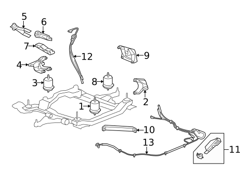 Engine & Trans Mounting for 2012 Buick Enclave #0