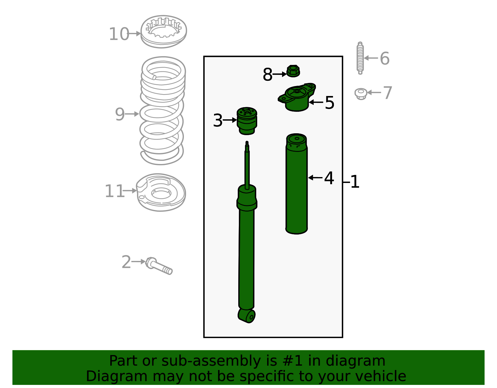 EJ7Z-18125-A - Shock Absorber Assembly 2015-2019 Lincoln MKC
