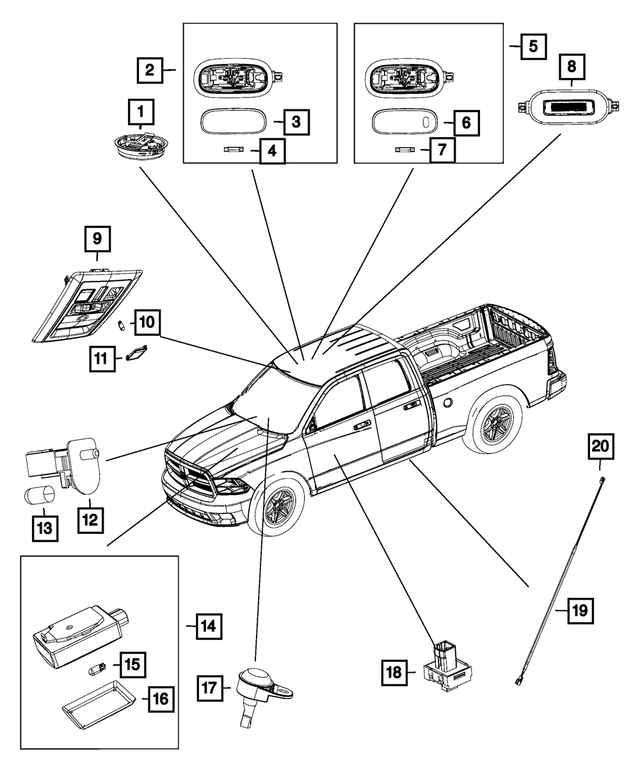 1VF65BD1AC - : Dome Lamp, Us, Canada, Mexico for Mopar Image